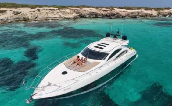 Sunseeker Predator 62 yacht charter near Ses Illetes Formentera